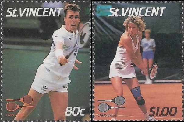 1987 International Lawn Tennis Players Missing Tennis Ball Error Stamps 1987 International Lawn Tennis Players Missing Tennis Ball Error Stamps